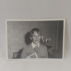 Фотография винтажная, СССР. Черно белый снимок с мальчиком, датировка 1979 года