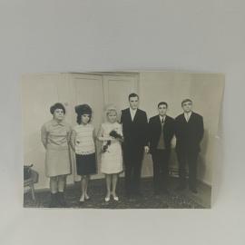 Фотография винтажная, СССР. Черно белый свадебный снимок, 1967 год