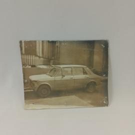 Фотография винтажная, СССР. Черно белый снимок с автомобилем Жигули на городской улице