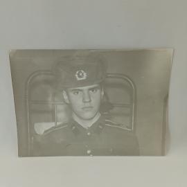 Фотография винтажная, СССР. Черно белый портрет военнослужащего, бумага