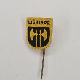 Значок СССР. Liskiaura, герб, топоры, Литва. Винтажный значек.
