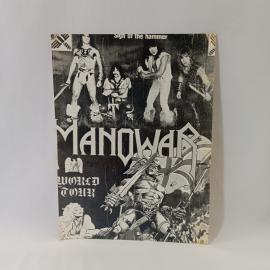 Плакат винтажный, СССР. Музыкальная группа Manowar, декоративное настенное изображение