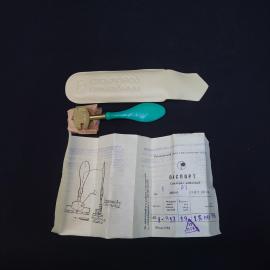Стеклорез винтажный, СССР. Алмазный, с пластиковым чехлом и паспортом, комплект 3 предмета
