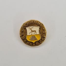 Значок СССР. Смоленск древний, олень и курган на гербе, городская геральдика. Винтажный значек.