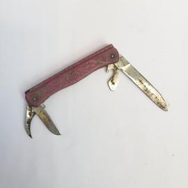 Нож складной винтажный, СССР. Многофункциональный, с пластиковой рукоятью, 11 см