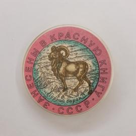 Значок СССР. Заповедник Красноярские Столбы, Красноярск, горный баран. Винтажный значек.