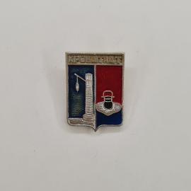 Значок СССР. Кронштадт, маяк и якорь, морская тематика, Ленинградская область. Винтажный значек.