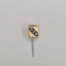 Значок СССР. Курск, герб города с куропатками, городская тематика. Винтажный значек.