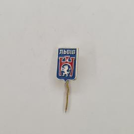 Значок СССР. Львов, герб города с львом. Винтажный значек.
