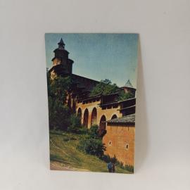 Открытка советская СССР. Горький, каменный пояс кремля, архитектура крепости и башни. винтаж