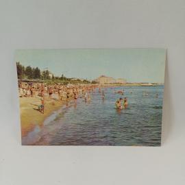 Открытка советская СССР. Бердянск, городской пляж, морской курорт, летний отдых, винтаж