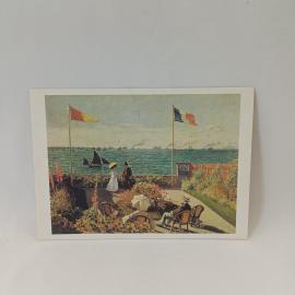 Открытка советская СССР. Клод Моне, терраса в Сент Адрессе, море, сад, живопись, винтаж