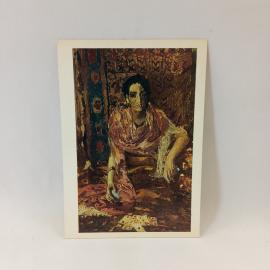 Открытка советская СССР. Врубель Гадалка, живопись, портрет женщины, Третьяковская галерея винтаж