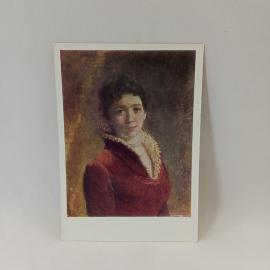 Открытка советская СССР. Женский портрет, Маковский, Калининская картинная галерея, винтаж