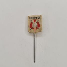 Значок СССР. Тобольск, герб города, Тюменская область, Сибирь. Винтажный значек.
