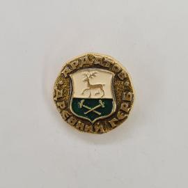 Значок СССР. Карпаты, Дубинино, олень и герб. Винтажный значек.