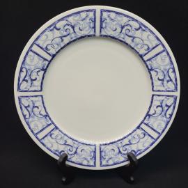 Тарелка винтажная, СССР. Керамика Oneida Breton Blue, декоративный синий орнамент 27 см