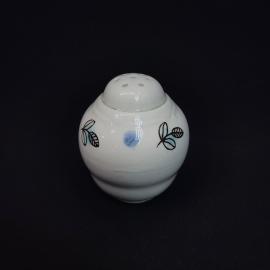 Солонка винтажная, СССР. Фарфор, с растительным узором и крышкой для сервировки стола