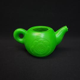 Чайник игрушечный винтажный, СССР. Пластмасса, для кукольной кухни, зеленого цвета