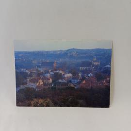 Открытка советская СССР. Вильнюс, старый город, панорама исторического центра, город винтаж