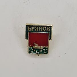 Значок СССР. Брянск, городской герб с пушкой. Винтажный значек.
