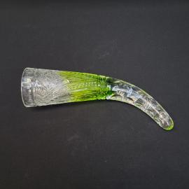 Рог винтажный,хрусталь, СССР. Цветное стекло, декоративная фигурная форма