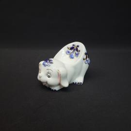 Статуэтка винтажная, СССР. Фарфоровая собачка, декоративная подставка для мелочей