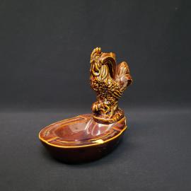 Пепельница винтажная, СССР. Керамическая, с фигуркой петуха, декоративная настольная