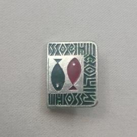 Значок СССР. Охотничьи рыбы, Шенкурск, Архангельская область. Винтажный значек.