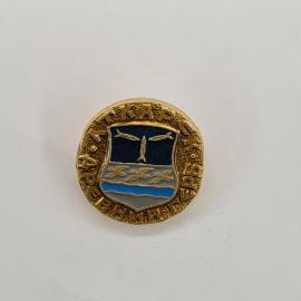 Значок СССР. Харьков, герб города, рыбы и кадуцей. Винтажный значек.