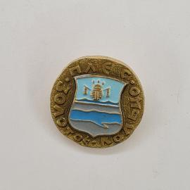 Значок СССР. Город Плес, герб с волнами, Ивановская область. Винтажный значек.