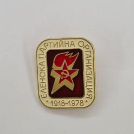 Значок СССР. Ленская партийная организация, 1918 1978, звезда с серпом и молотом. Винтажный значек.