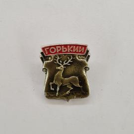 Значок СССР. Горький, герб города с оленем. Винтажный значек.