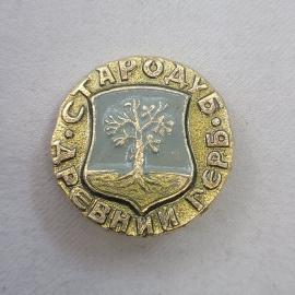 Значок СССР. Народный герб Пермский край, дерево на щите. Винтажный значек.