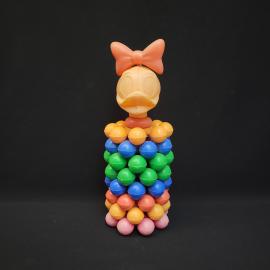 Игрушка винтажная, СССР. Пластмассовая фигурка утки из цветных шариков, высота 33 см