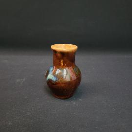 Ваза винтажная, СССР. Керамика, миниатюрная декоративная форма с коричневой глазурью