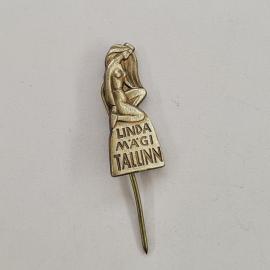 Значок СССР. Linda Magi Tallinn, Таллин, Эстония, девушка. Винтажный значек.