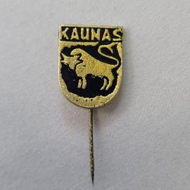 Значок СССР. Kaunas, герб с туром. Винтажный значек.