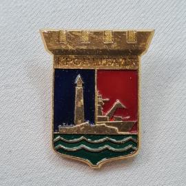 Значок СССР. Кронштадт, корабль, памятник, волны, город морской тематики. Винтажный значек.