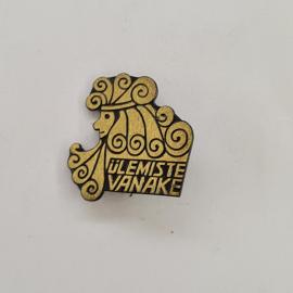 Значок СССР. Эстонская сказка, надпись &Uuml;lemiste Vanake, старец с бородой. Винтажный значек.