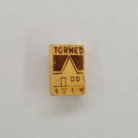 Значок. Изображение домика, надпись FORNED. Винтажный предмет, Прибалтика.