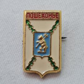 Значок СССР. Пошехонье, Ярославская область, герб с медведем. Винтажный значек.