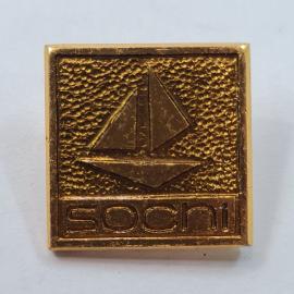 Значок СССР. Socini, парусная лодка, спорт. Винтажный значек.