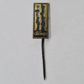 Значок СССР. Рига, Латвия, силуэты памятника и башни, городская тематика. Винтажный значек.