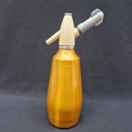 Сифон винтажный, СССР. Бутылка для газированной воды, металл и пластмасса, 31 см