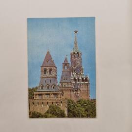 Карманный календарик 1991. Москва, Кремль и Спасская башня, фото Гневasheва И. Календарь винтажный