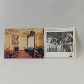 Открытка советская СССР. Екатерининский дворец, кабинет Александра I с интерьером и росписью. Винтаж