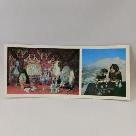 Открытка советская СССР. Кубачинские мастерицы и изделия народных умельцев. Винтаж, Махачкала, Дагес