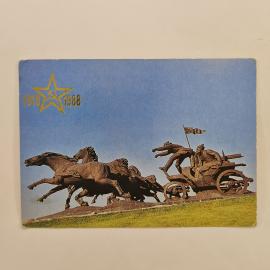 Карманный календарик 1988. Памятник &laquo;Легендарная тачанка&raquo; в Херсонской области. Календарь винтажный