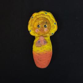 Игрушка винтажная, СССР. Резиновая кукла пупс в чепце, небольшая фигурка для детских игр